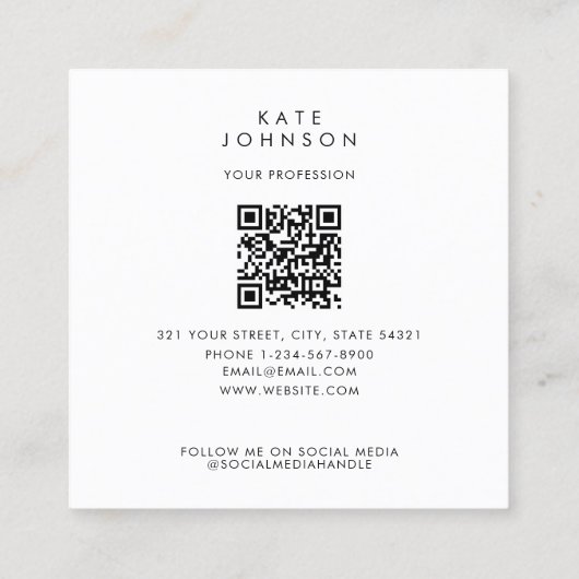 Kleurrijke Retro Pop Art Modern Custom Photo Grid Vierkante Visitekaartje (Achterkant)