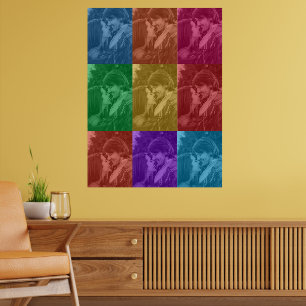 Kleurrijke Retro Pop Art Trouwfoto Raster Poster