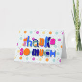 Kleurrijke Retro Pop "Bedankt So Much" Typografie Bedankkaart (Voorkant)