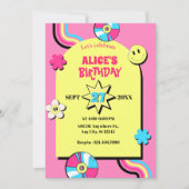 Kleurrijke retro pop plezier pastel verjaardag kaart (Voorkant)