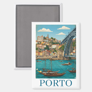 Kleurrijke Retro Porto Portugal Reis Magneet