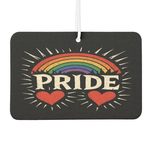 Kleurrijke Retro PRIDE Regenboog Luchtverfrisser (Voorkant)