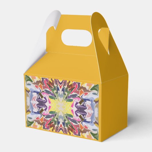 Kleurrijke retro psychedelische caleidoscoop Abstr Bedankdoosjes (Achterkant)