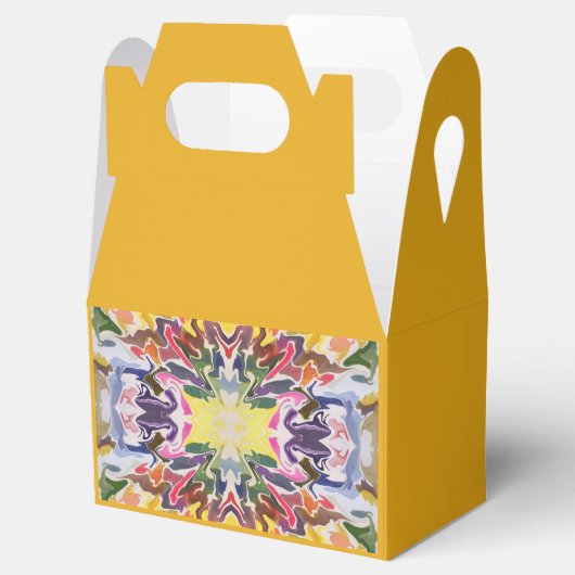 Kleurrijke retro psychedelische caleidoscoop Abstr Bedankdoosjes (Geopend)