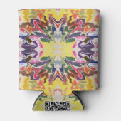 Kleurrijke retro psychedelische caleidoscoop Abstr Blikjeskoeler (Voorkant)