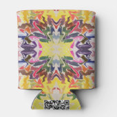 Kleurrijke retro psychedelische caleidoscoop Abstr Blikjeskoeler (Achterkant)