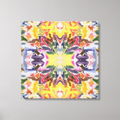 Kleurrijke retro psychedelische caleidoscoop Abstr Canvas Afdruk (Voorkant)
