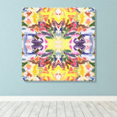 Kleurrijke retro psychedelische caleidoscoop Abstr Canvas Afdruk (Insitu (Houten vloer))