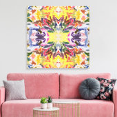 Kleurrijke retro psychedelische caleidoscoop Abstr Canvas Afdruk (Insitu (Woonkamer))