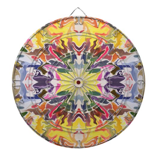 Kleurrijke retro psychedelische caleidoscoop Abstr Dartbord (Voorkant)