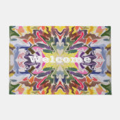 Kleurrijke retro psychedelische caleidoscoop Abstr Deurmat (Voorkant)