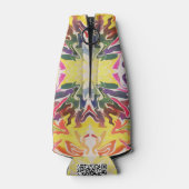 Kleurrijke retro psychedelische caleidoscoop Abstr Flesjeskoeler (Achterkant)