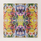 Kleurrijke retro psychedelische caleidoscoop Abstr Legpuzzel (Horizontaal)