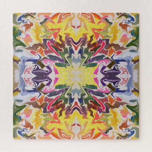 Kleurrijke retro psychedelische caleidoscoop Abstr Legpuzzel (Verticaal)