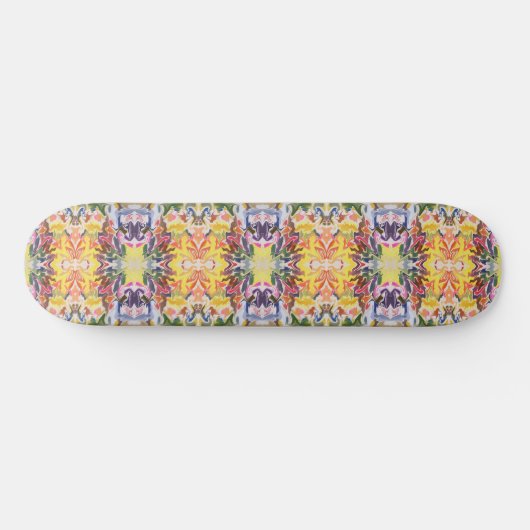 Kleurrijke retro psychedelische caleidoscoop Abstr Persoonlijk Skateboard (Horizontaal)