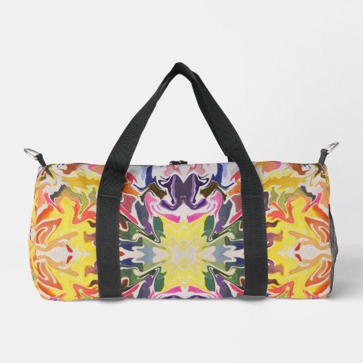 Kleurrijke retro psychedelische caleidoscoop Abstr Plunjezak (Voorkant)