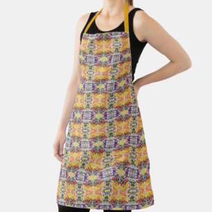 Kleurrijke retro psychedelische caleidoscoop Abstr Schort