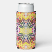 Kleurrijke retro psychedelische caleidoscoop Abstr Seltzer Blikjeskoeler (Seltzer Voorkant)