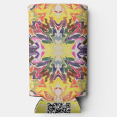 Kleurrijke retro psychedelische caleidoscoop Abstr Seltzer Blikjeskoeler (Achterkant)