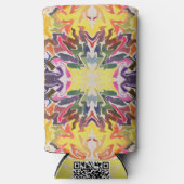 Kleurrijke retro psychedelische caleidoscoop Abstr Seltzer Blikjeskoeler (Voorkant)