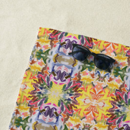 Kleurrijke retro psychedelische caleidoscoop Abstr Strandlaken