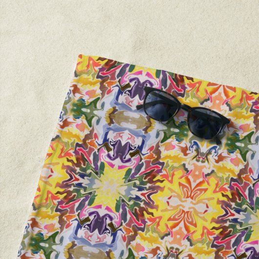 Kleurrijke retro psychedelische caleidoscoop Abstr Strandlaken (In situ)