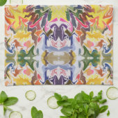 Kleurrijke retro psychedelische caleidoscoop Abstr Theedoek (Gevouwen)