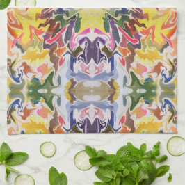 Kleurrijke retro psychedelische caleidoscoop Abstr Theedoek