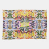 Kleurrijke retro psychedelische caleidoscoop Abstr Theedoek (Horizontaal)