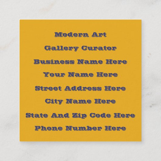 Kleurrijke retro psychedelische caleidoscoop Abstr Vierkante Visitekaartje (Achterkant)