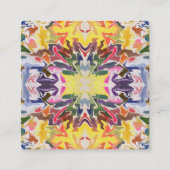 Kleurrijke retro psychedelische caleidoscoop Abstr Vierkante Visitekaartje (Voorkant)