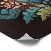 Kleurrijke retro psychedelische paddestoel illustr poster (Hoek)