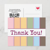 Kleurrijke Retro QR-code Bedankt voor uw Zakelijke Briefkaart (Voorkant / Achterkant)
