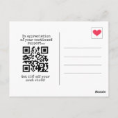 Kleurrijke Retro QR-code Zakelijk Bedankt Briefkaart (Achterkant)