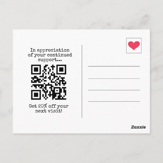 Kleurrijke Retro QR-code Zakelijk Bedankt Briefkaart (Achterkant)