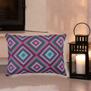 Kleurrijke  Retro Quiltpatroon Boho Chic Accent Kussen