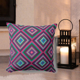 Kleurrijke  Retro Quiltpatroon Boho Chic Kussen