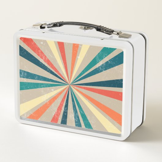 Kleurrijke Retro Rainbow Sunburst (Achterkant)