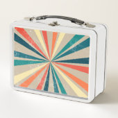 Kleurrijke Retro Rainbow Sunburst (Voorkant)