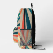 Kleurrijke Retro Rainbow Sunburst Aangepaste naam Bedrukte Rugzak (Rechts)