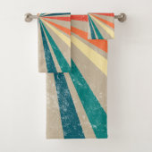 Kleurrijke Retro Rainbow Sunburst Bad Handdoek (Insitu)