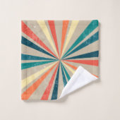 Kleurrijke Retro Rainbow Sunburst Bad Handdoek (Wasdoekje)