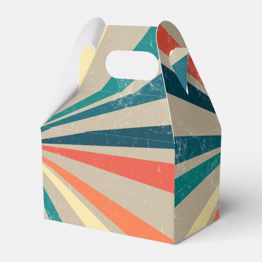 Kleurrijke Retro Rainbow Sunburst Bedankdoosjes (Achterkant)