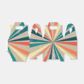 Kleurrijke Retro Rainbow Sunburst Bedankdoosjes (Uitgevouwen)