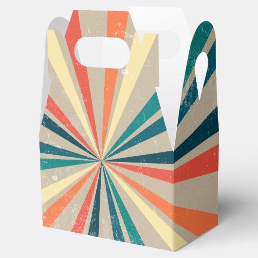 Kleurrijke Retro Rainbow Sunburst Bedankdoosjes (Geopend)