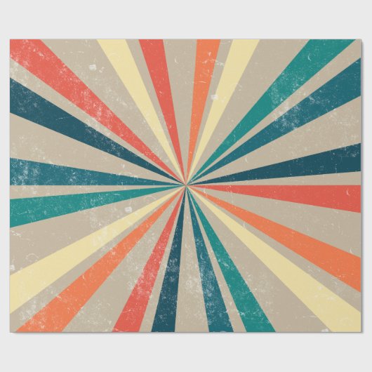 Kleurrijke Retro Rainbow Sunburst Cadeaupapier (Vlak)