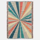 Kleurrijke Retro Rainbow Sunburst Deken (Voorkant Verticaal)