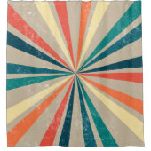 Kleurrijke Retro Rainbow Sunburst Douchegordijn (Voorkant)