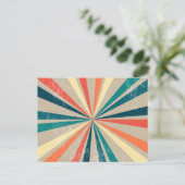 Kleurrijke Retro Rainbow Sunburst Feestdagenkaart (Staand voorkant)