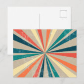 Kleurrijke Retro Rainbow Sunburst Feestdagenkaart (Voorkant / Achterkant)
